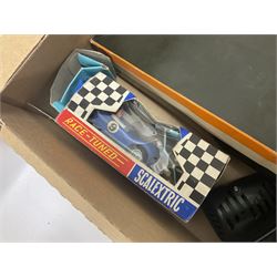 Scalextric - large collection of cars, track accessories and figures, in four boxes 