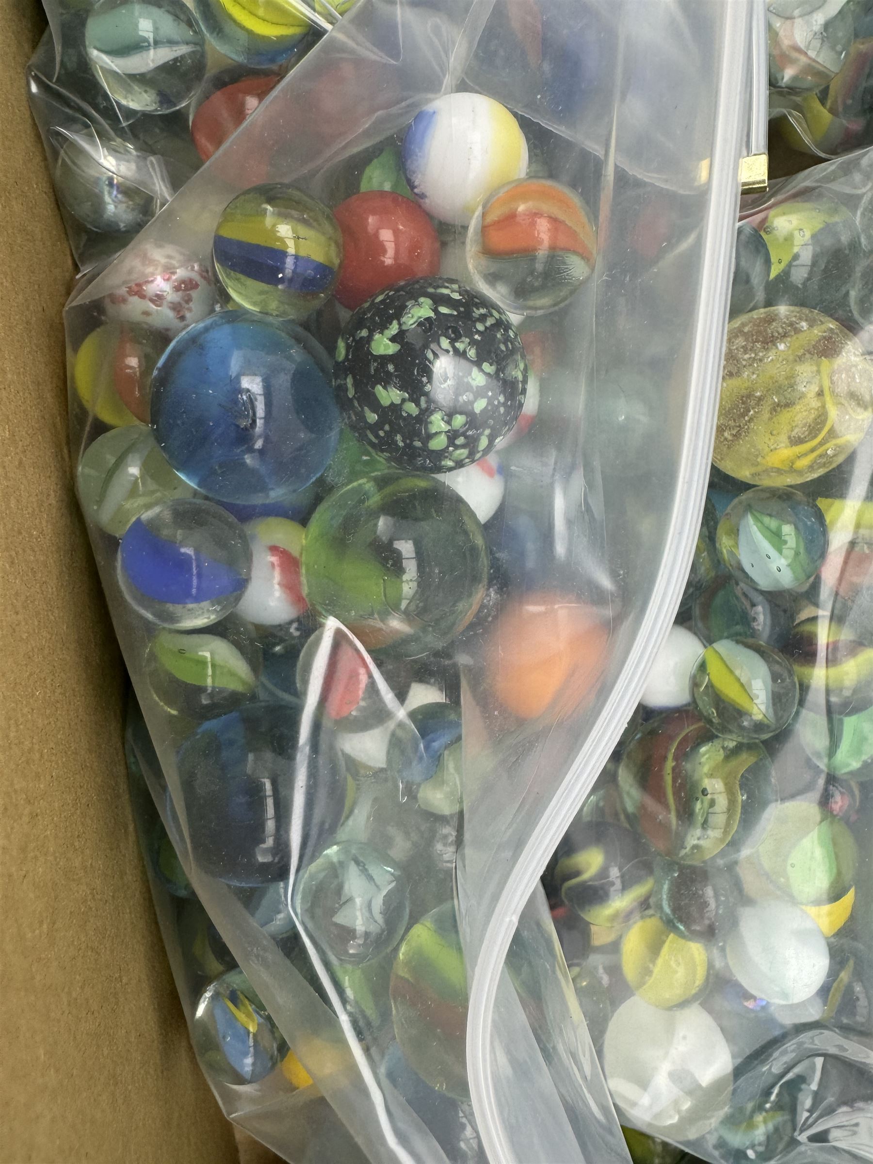 Large quantity of vintage glass marbles, in one box