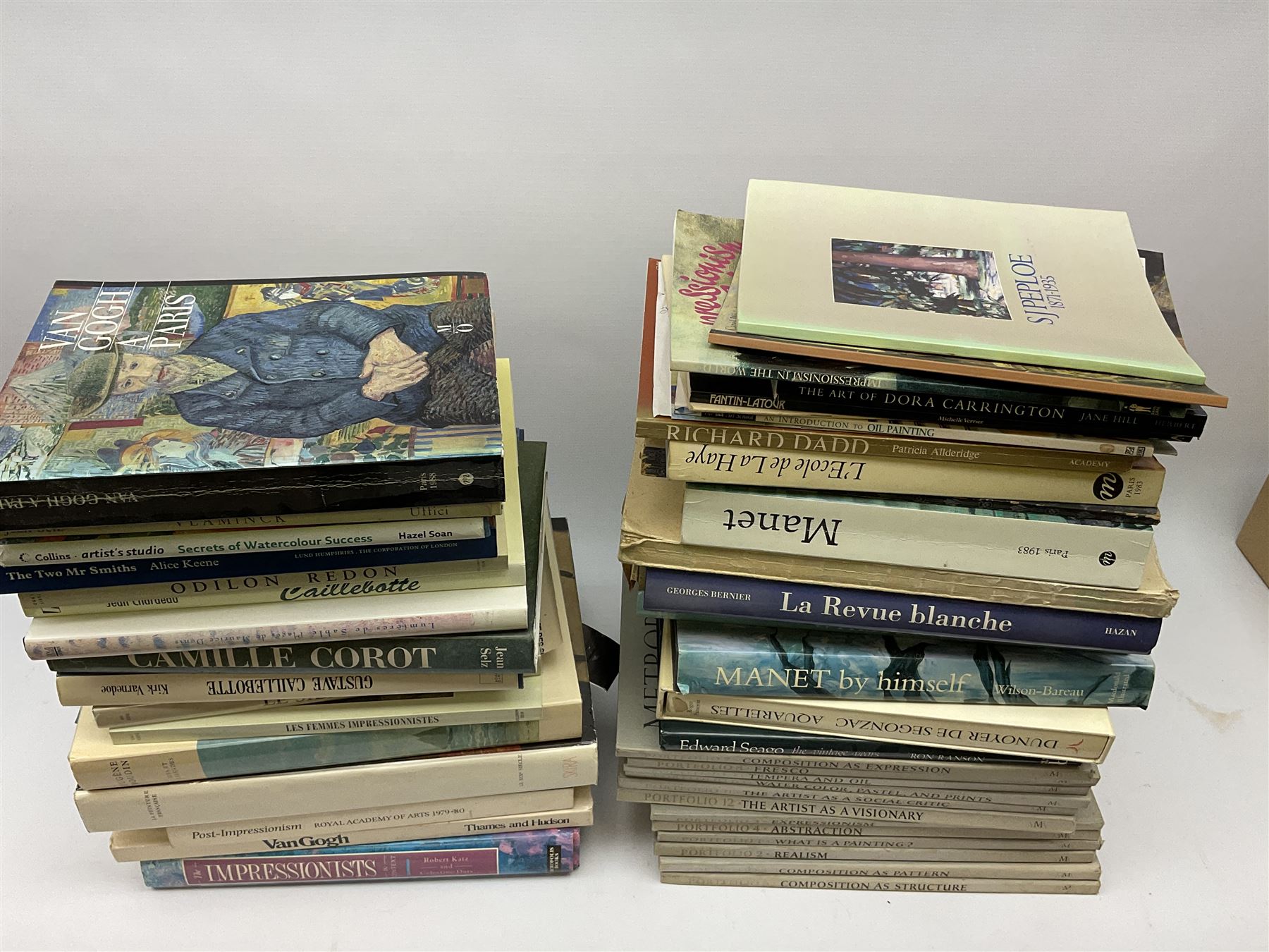 Collection of Art reference books, mostly regarding Impressionism and Post-Impressionist, to include examples on Van Goth, Manet, etc., plus a set of Metropolitan seminars on art. 
