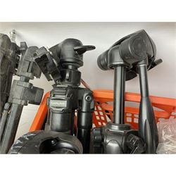 Collection of camera tripods to include Camlink, Platinum Plus PPT375, Sobrouo NT668 etc, in two boxes 