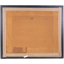 Émile Charlet (Belgian 1851-1910): Setter at the Riverside, oil on canvas laid on to board signed 59cm x 72cm