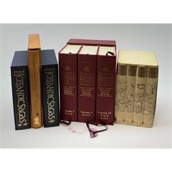 Marsh Honoria: Shades From Jane Austen. 1975. Limited edition No.175/300. Full leather binding in matching slip case; Burke's Peerage. 107th edition. 2003. Three volumes in case; and three Folio Society slip cases - Crusades in four volumes and Icelandic Sagas in two volumes