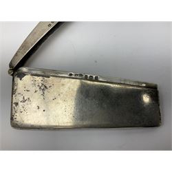 Early 20th century silver card case, of plain rectangular form, hallmarked Birmingham 1912, together with an Edwardian silver sovereign case, approximate weight 64.3 grams