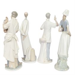 Four Lladro figures, comprising Obstetrician 4763, The Doctor 4602, Nurse 4603 and Dentist matt 4762 