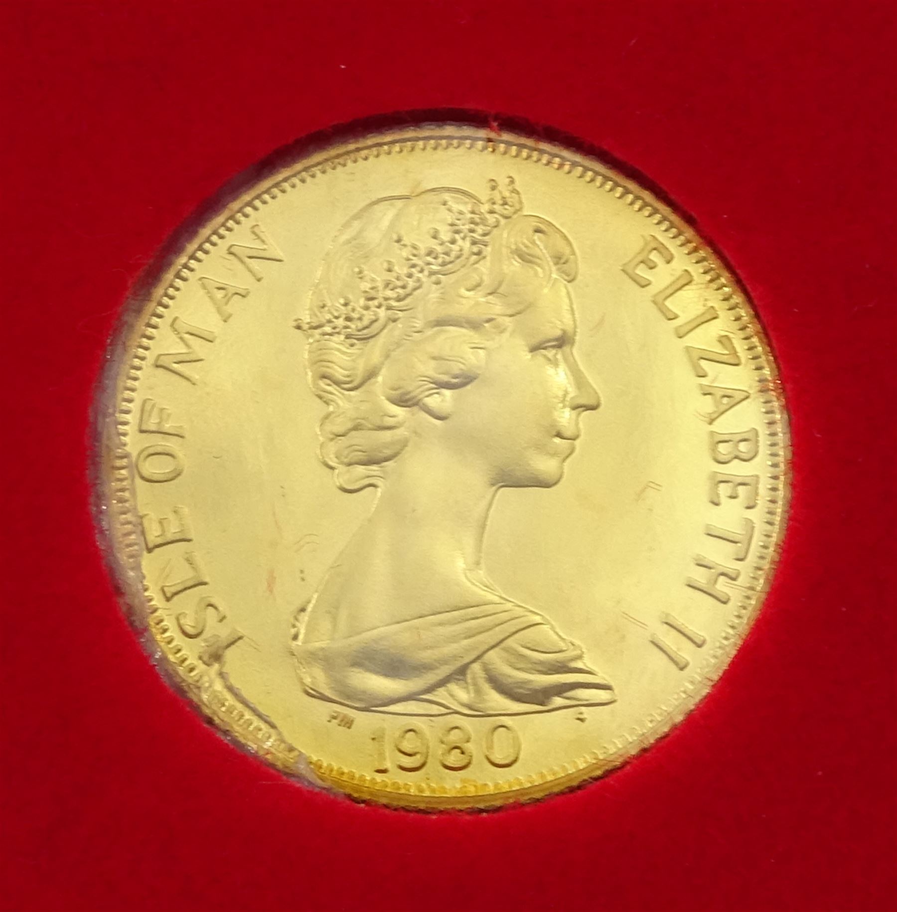 Isle of Man 1980  'Queen Mother's 80th Birthday', 9ct gold crown, boxed with certificate