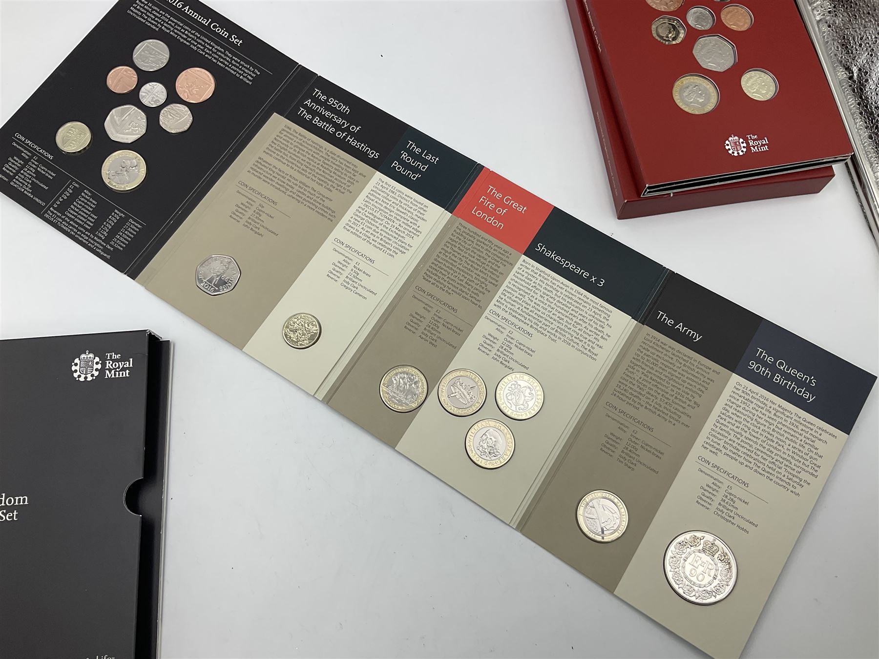 Two The Royal Mint United Kingdom Annual Coins Sets, dated 2015 and 2016, both in card folders with certificates