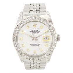 Rolex Oyster Perpetual Datejust gentleman's stainless steel automatic wristwatch, circa 19...