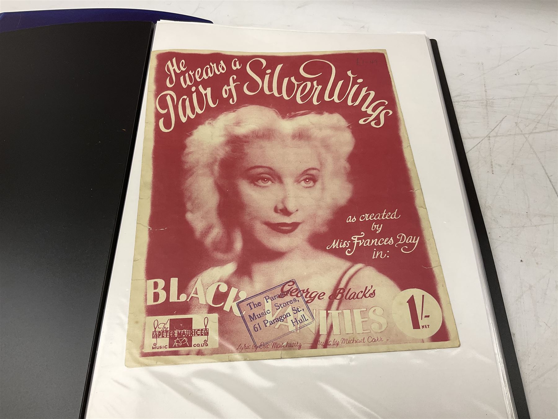 Two albums of Victorian and later sheet music, many with attractive illustrated coloured covers, to include some war and air force related examples to include The Frost Polka, Milk to my Tea, Tour Songs of the Air Service, Silver Wings in the Moonlight, etc, some facsimile