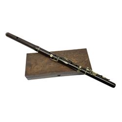 Victorian rosewood and nickel three-sect