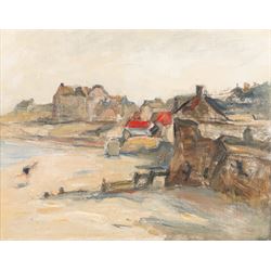 Florence Adelina Hess (Staithes Group 1891-1974): 'Sandsend Beach', oil on canvas unsigned...