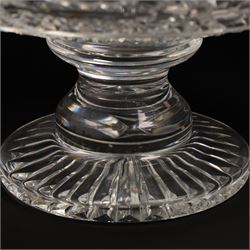 Stuart Crystal Beaconsfield pattern fruit bowl on pedestal foot 30cm