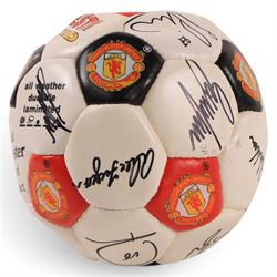 Manchester United football, signed by 2002/2003 season squad, with certificate of authenticity, together with a signed Adidas Classique AC Milan football