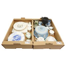 Wedgwood Jasperware style cheese dome and cover, with other Wedgwood jugs, Royal Worcester...