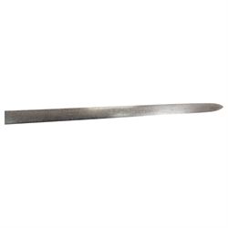 British heavy cavalry officer's sword, 1796 pattern by Thomas Osborn, the 82cm straight double edged blade with central fuller engraved to both sides, with gilded brass boat shaped guard, grip of silver foil over wooden former, within a steel scabbard with twin suspension rings, overall L106cm