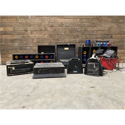 Collection of vintage disco equipment, to include Sony separates, cabinet lights, mixers, turntable etc