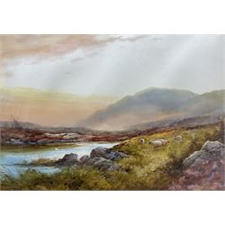 E Clarence (British 19th Century): 'The Hills of Kindairloch', watercolour signed 35cm x 50cm 