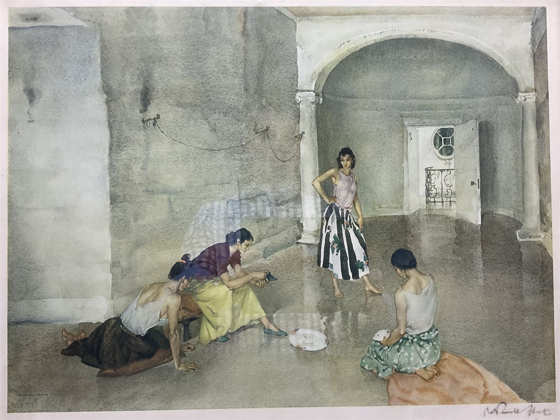 Sir William Russell Flint (Scottish 1880-1969): 'Los Cientos', limited edition print signed in pencil, with Fine Art Trade Guild blindstamp, 41cm x 54cm