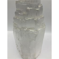 Selenite gypsum specimen tower, H31cm