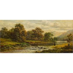 Alfred Vickers Snr (British 1786-1869): Angler Fishing in a Mountainous River Landscape, o...