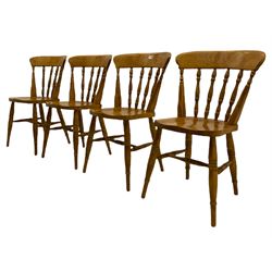 Set of four Farmhouse spindle back chairs