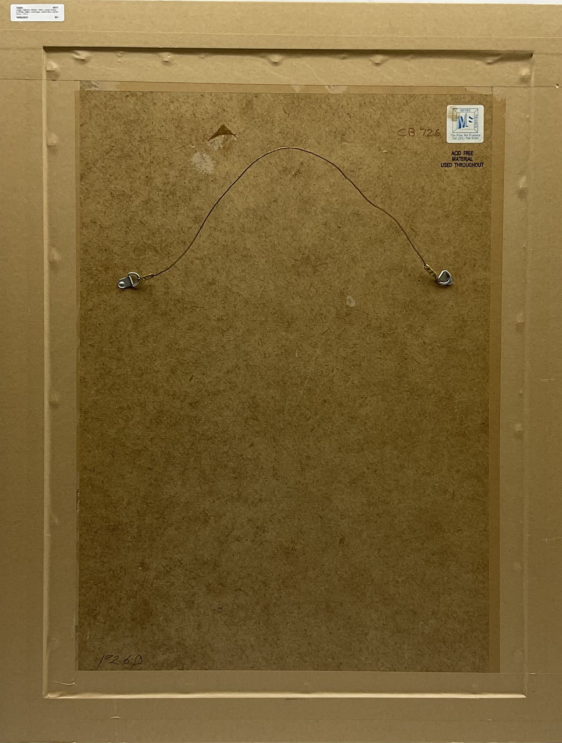 Lesley Fotherby (British 1946-): Jacob Sheep in Winter Dales Landscape, watercolour signed 52cm x 37cm