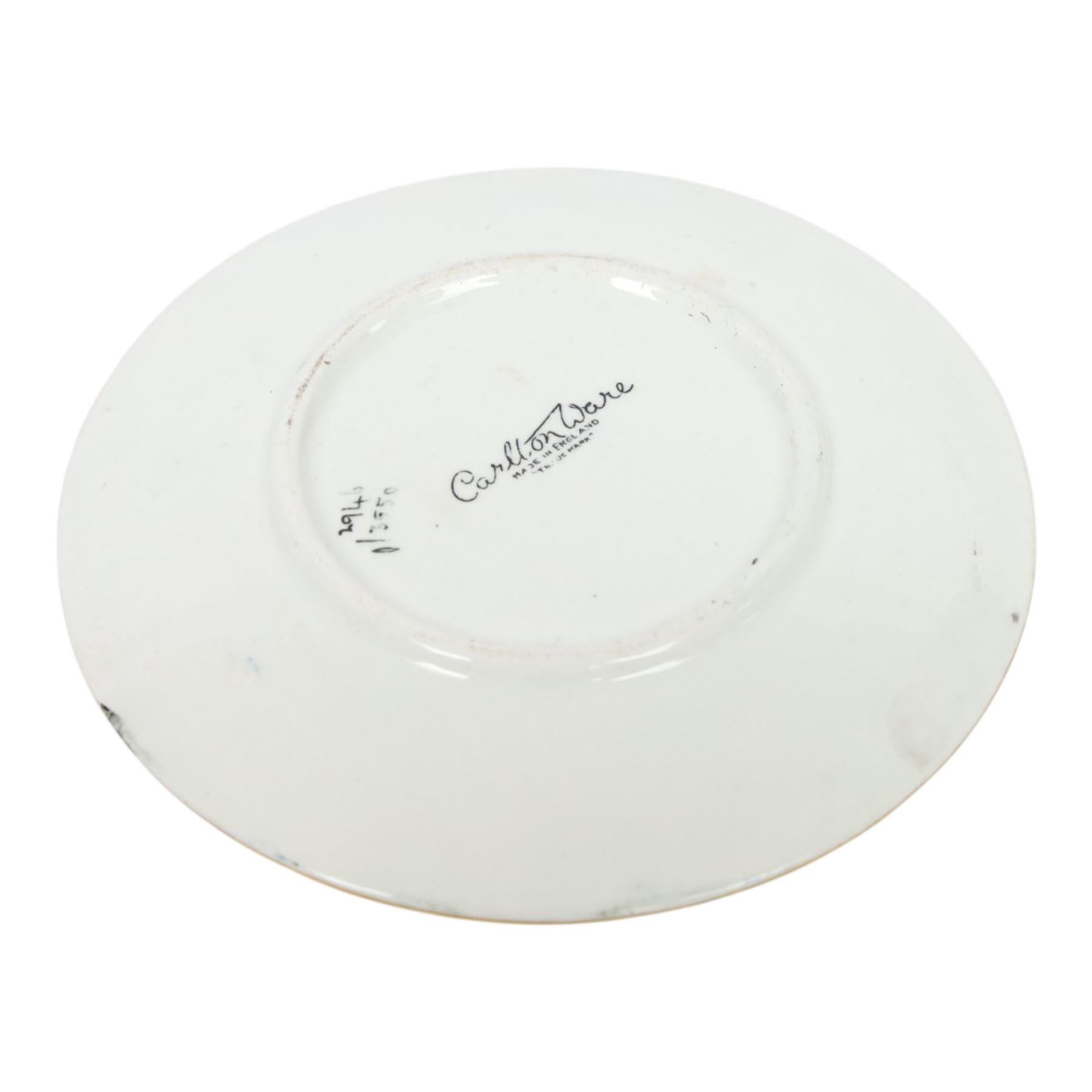 Art Deco Carlton Ware Moonlight Cameo bowl and plate, bowl H6cm, plate D12cm 