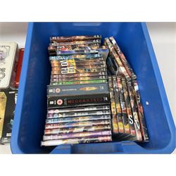 Collection of Doctor Who DVDs to include various box sets and series, and a quantity of VHS videos to include limited edition 'Attack of the Cybermen The Tenth Planet' and 'Planet of the Daleks Revelation of the Daleks' two video tin sets etc  