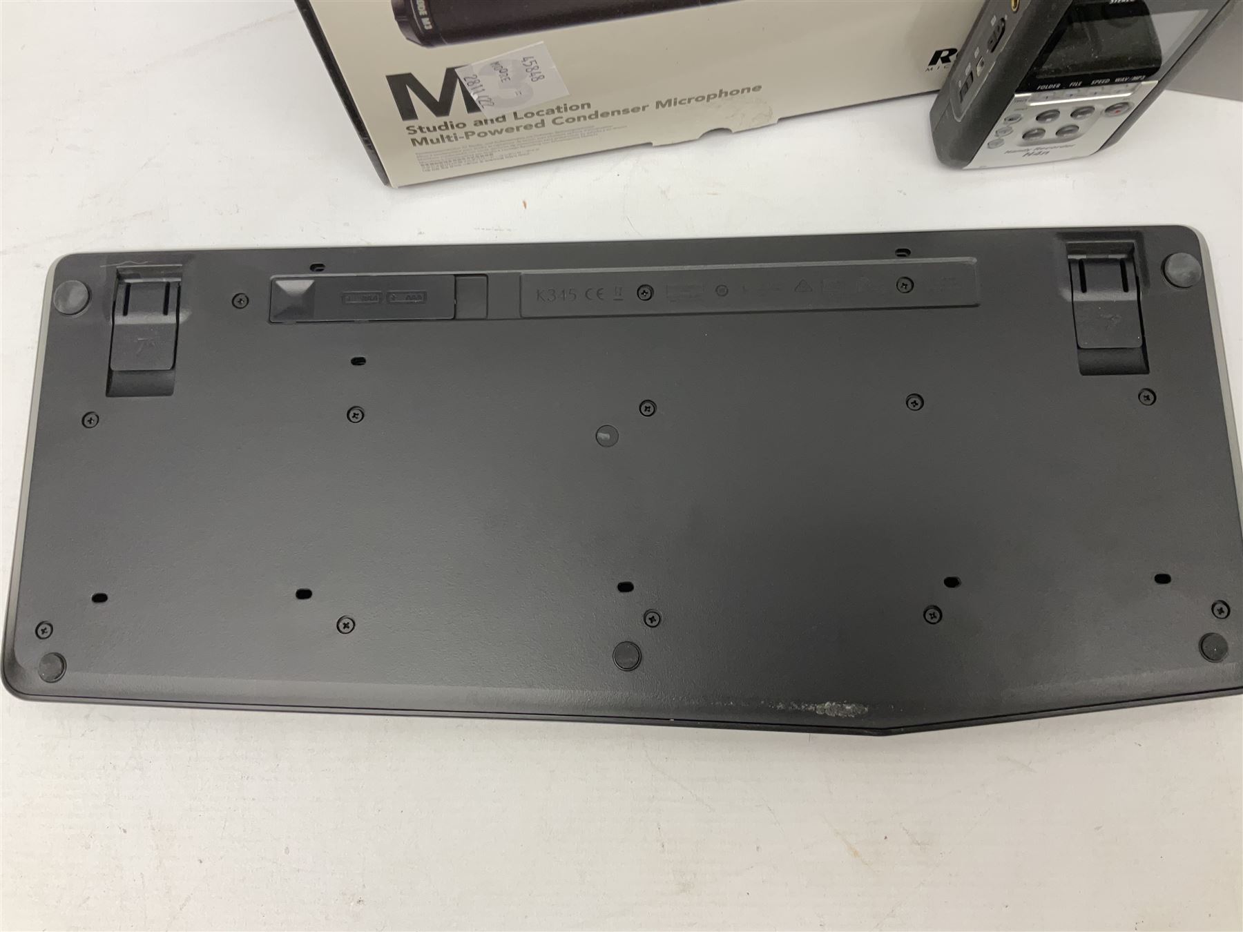 Edirol by Roland boxed 24 bit 96kHz wave MP3 recorder, boxed Rode microphone and Logitech keyboard and mouse etc