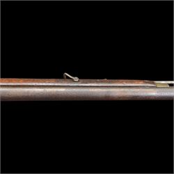 19th century 1793 Brown Bess flintlock musket, the 100cm barrel with ram rod under, full walnut stock with brass butt, carrying sling brackets, action marked Parsons and period triangular socket bayonet, L139cm
