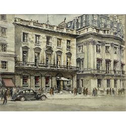 Allanson Hick (British 1898-1975): 'St James Club Piccadilly London', watercolour signed, titled verso 39cm x 50cm