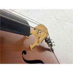 Modern student's three-quarter size cello with 70cm two-piece maple back and ribs and spruce top, L113cm overall