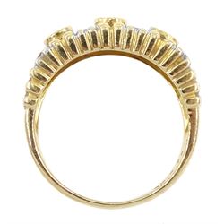 14ct gold emerald and diamond dress ring