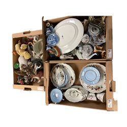 Collection of ceramics, including Spode Italian pattern coffee cups and saucers, Celeste twin handled cups and saucers and other collectables, in three boxes  