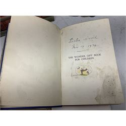 1930s Glevum Series boxed set of 'Coloured and Polished Building Bricks' with instructions; and quantity of 19th century and later children's books including The Fairy-Land of Science by Arabella B. Buckley. 1879; The Wonder Gift Book for Children 1933; The Greyfriars Holiday Annual 1938; The Willie Waddle Book 1933; twelve editions of School Boys Own Library 1937/8; Rainbow Annual 1952 etc