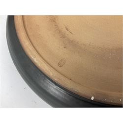 Sgrafo studio pottery heron and bowl, another ceramic bowl 