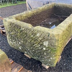 19th century large rectangular carved stone trough - THIS LOT IS TO BE COLLECTED BY APPOINTMENT FROM DUGGLEBY STORAGE, GREAT HILL, EASTFIELD, SCARBOROUGH, YO11 3TX
