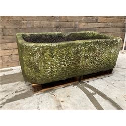 Large 19th century D shaped stone trough
