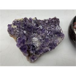 Various polished rocks/minerals, amethyst etc
