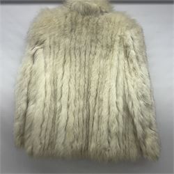 Silver fox fur ladies short jacket, silk lined, makers label for Femina Furs