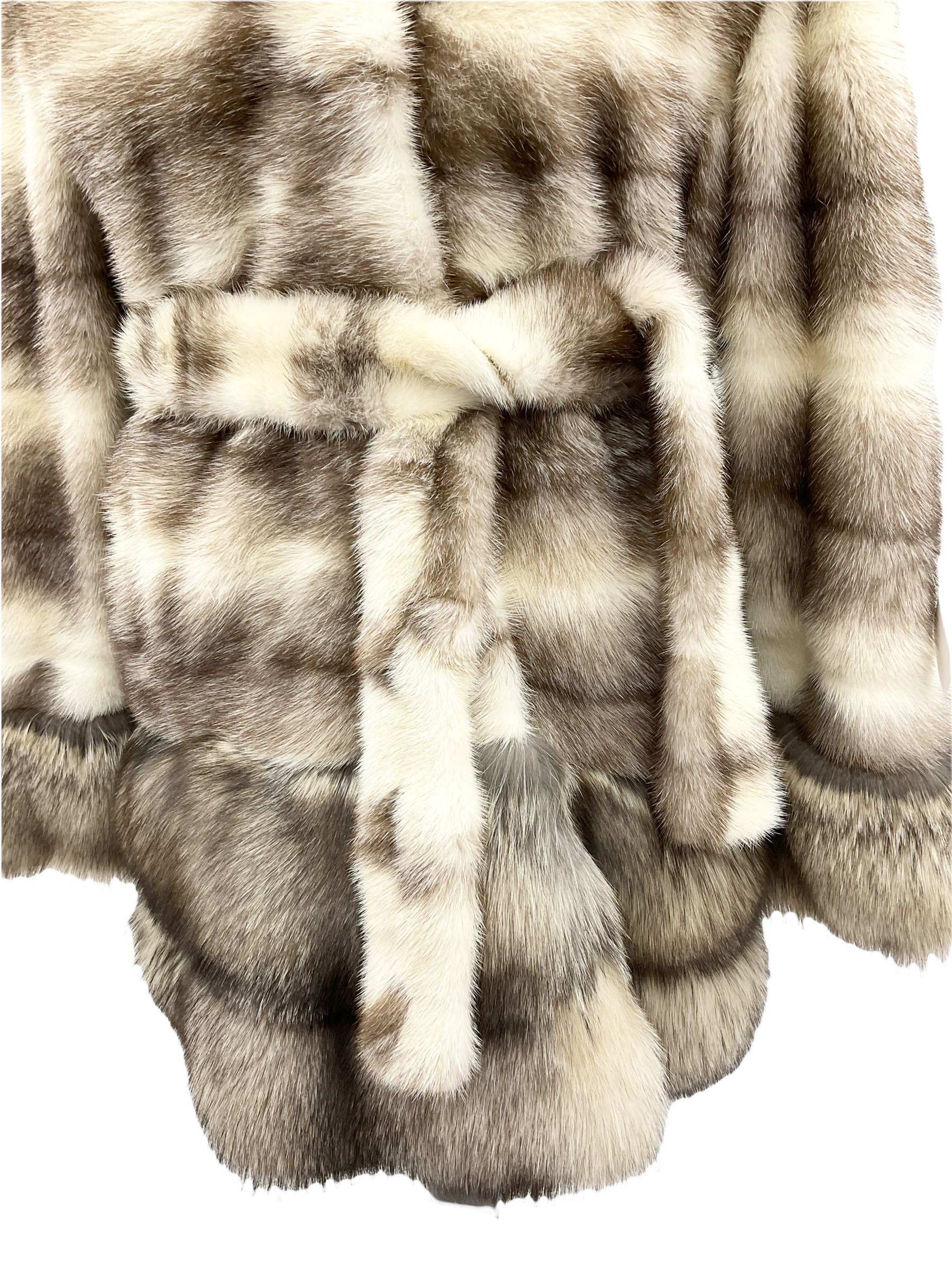 Mid length Mink and Fox fur ladies jacket by Pelliccerie Daria Silvi Marina approx size 14-16, with original tag.  
