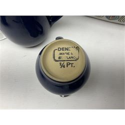 Denby coffee pot, together with Hornsea sugar shaker, glassware and other collectables 