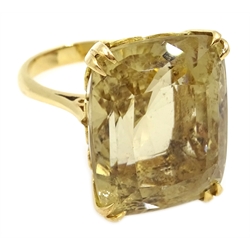  Large 18ct gold (tested) emerald cut citrine ring, heart design gallery  