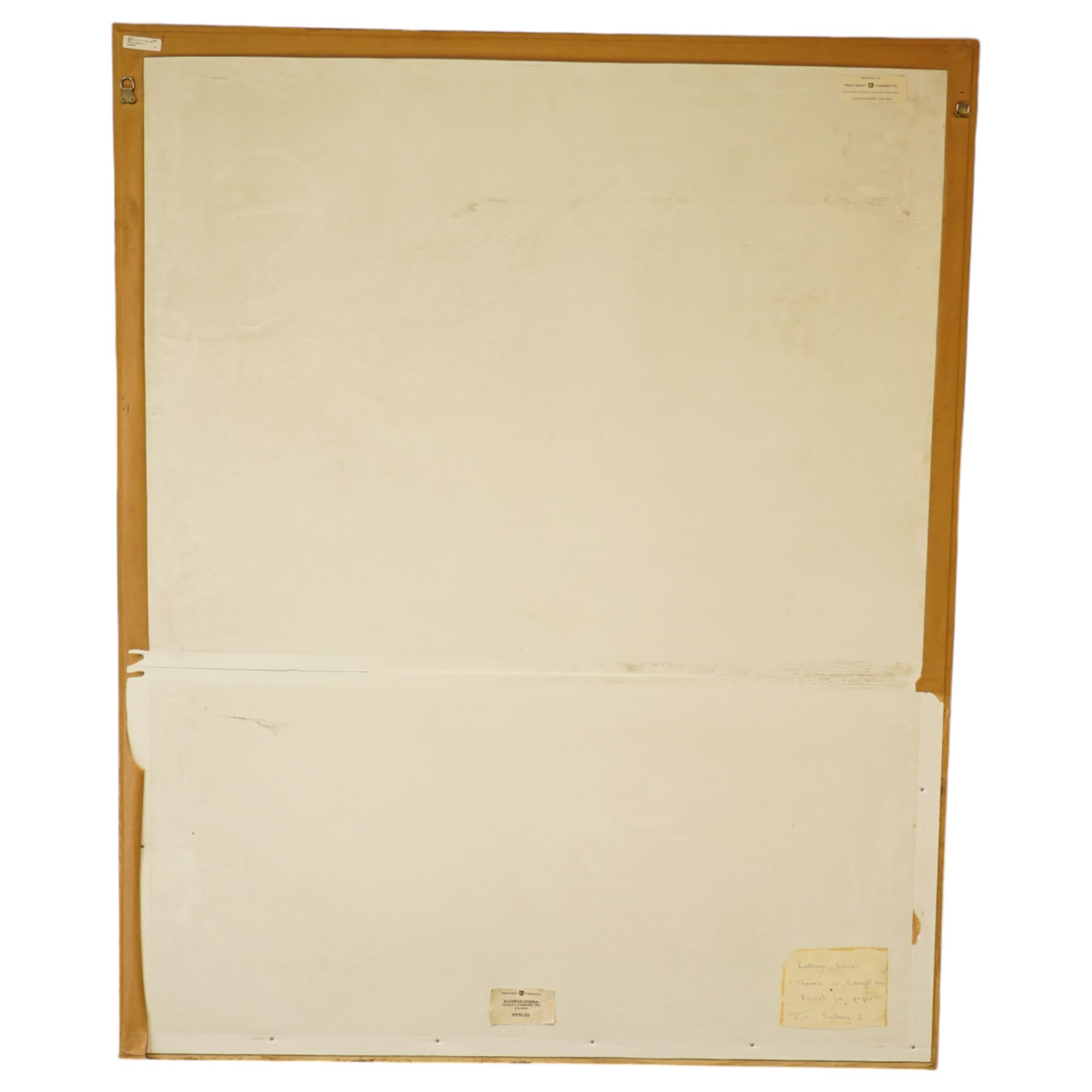 Kathryn Ensall (British 1956-): 'Three's a Crowd', pastel on paper signed on artist's label verso c.1992, 128cm x 100cm