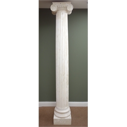  Composite Ionic style column, on square base, H220cm  