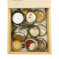 19th century silver verge fusee pocket watch and a collection of silver and nickle pocket watch, silver wristwatch and other costume jewellery