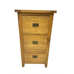 Light oak three drawer pedestal filing chest