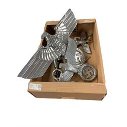 Collection of replica German WWII items, including solider figures, street sign etc, in three boxes 