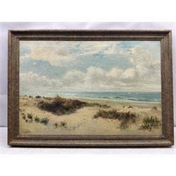 Sidney Eastlake (British 19th/20th century): 'Sand Dunes and Breakers', oil on canvas signed, titled on label verso 60cm x 90cm 
Provenance: with Stacy-Marks Ltd, label verso