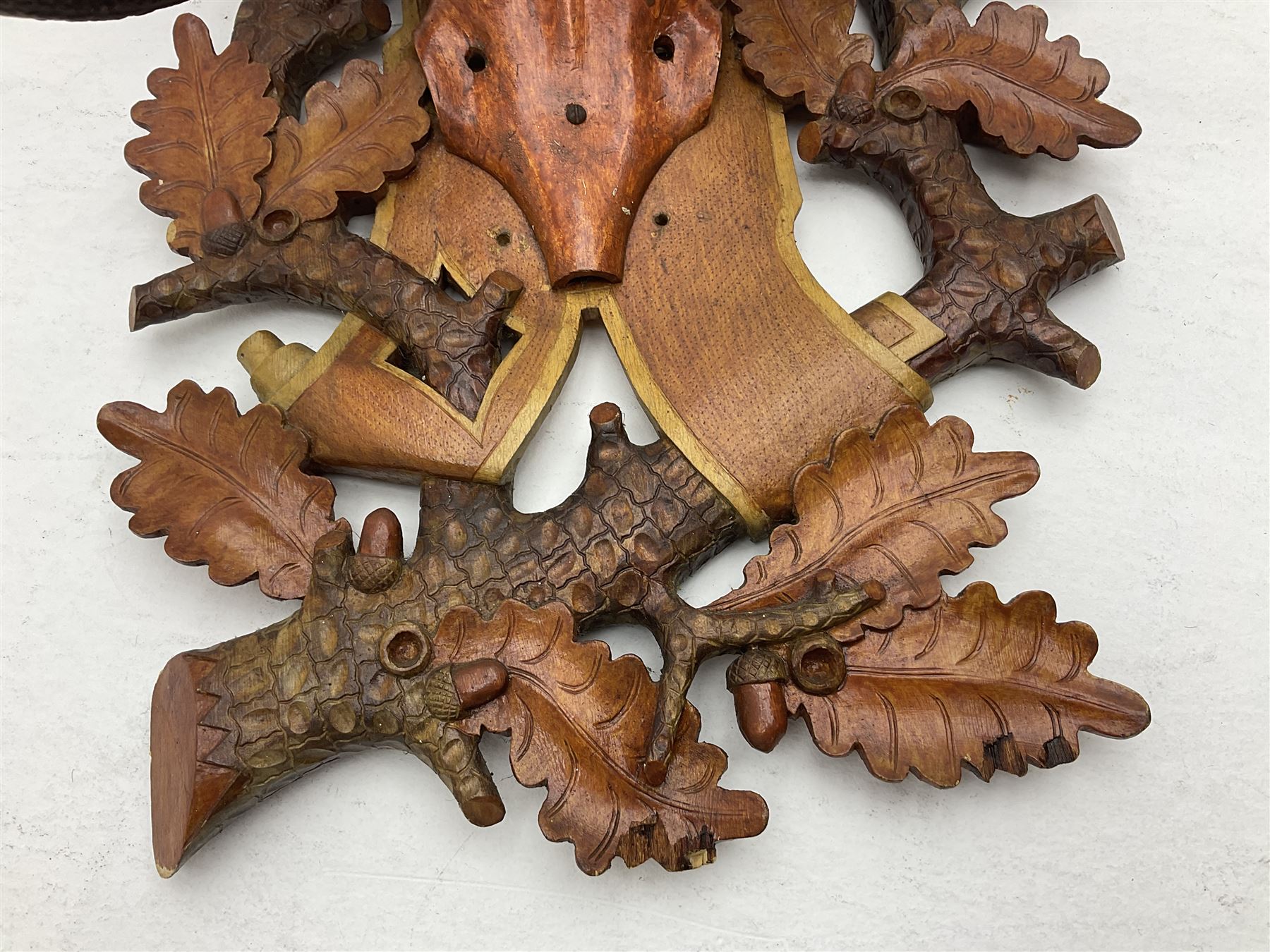 Antlers/Horns: European Royal Red Deer Antlers (Cervus elaphus hippalaphus), twelve point antlers, mounted upon a carved and pierced shield H120cm D64cm