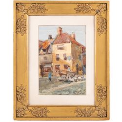John Atkinson (Staithes Group 1863-1924): Going to Market - Whitby, watercolour signed 28cm x 19cm